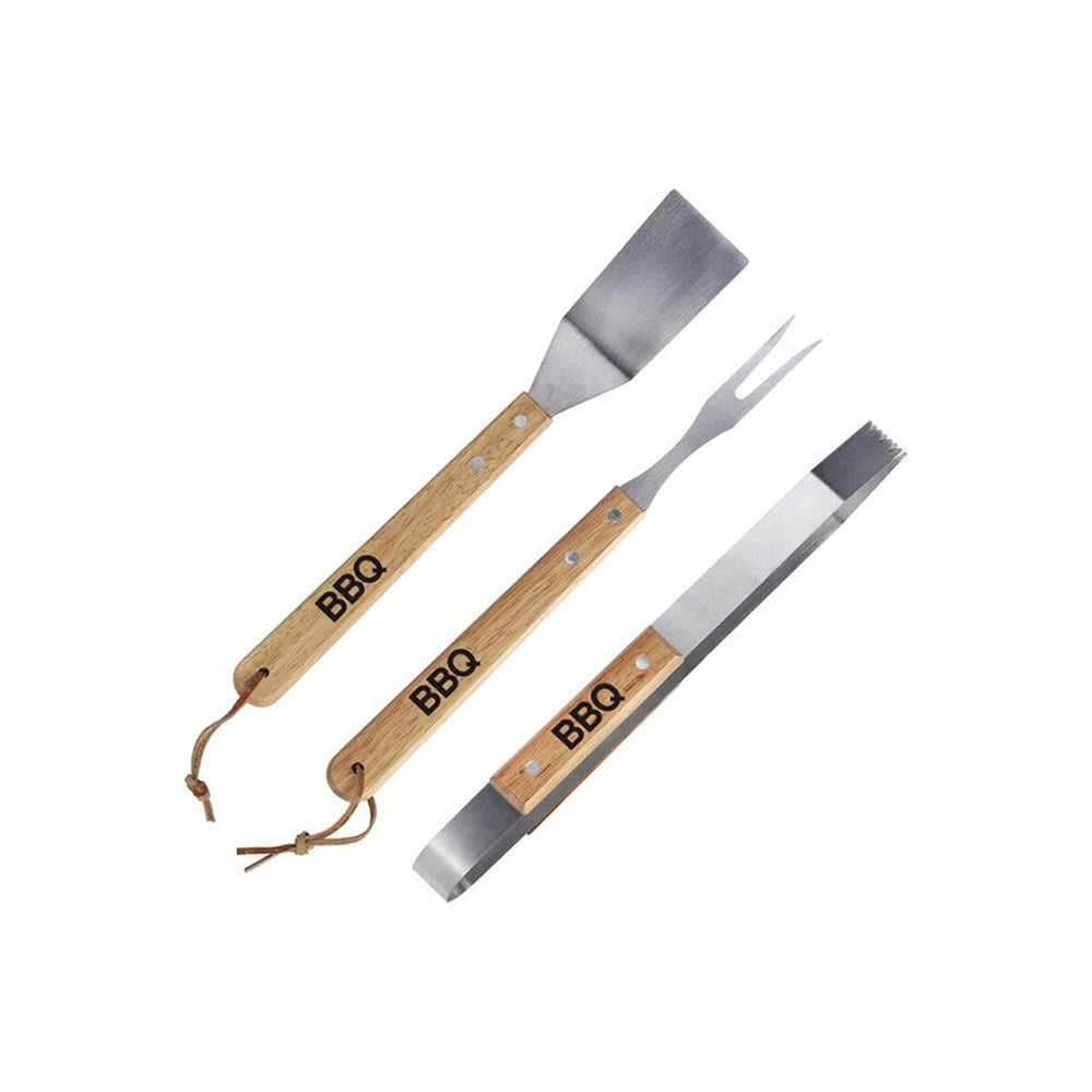 Set Utensili da Barbecue BBQ Collection Acciaio inossidabile Legno d'albero della gomma (3)