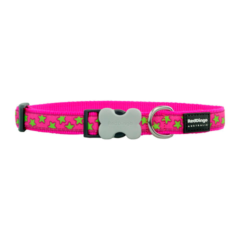 Collare per Cani Red Dingo Stars 20-32 cm Rosa Rosso