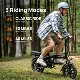Bicicletta elettrica Urlife F1L 500W, batteria rimovibile da 48V 7,5Ah, autonomia di 64 km, tempo di ricarica 3 ore, e-bike per adulti.