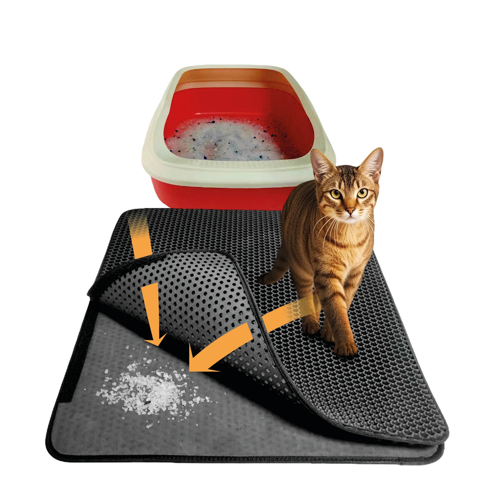 Tappetino Lettiera Gatto 65x55cm Impermeabile Antiscivolo