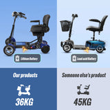 Scooter elettrico a 4 ruote con doppio motore da 500 W, batteria al litio da 36 V 18 Ah, leggero, pieghevole, autonomia di 50 km.