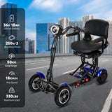 Scooter elettrico a 4 ruote con doppio motore da 500 W, batteria al litio da 36 V 18 Ah, leggero, pieghevole, autonomia di 50 km.