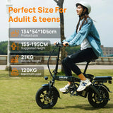 Bicicletta elettrica Urlife F1L 500W, batteria rimovibile da 48V 7,5Ah, autonomia di 64 km, tempo di ricarica 3 ore, e-bike per adulti.