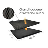 Tappetino Lettiera Gatto 65x55cm Impermeabile Antiscivolo