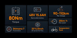 URLIFE E20 PRO E-Bike 1500W Fat Bike 7 Velocità 48V