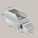 Lettiera per Gatti Feandrea in Acciaio Inox | 62x42x30cm