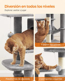Tiragraffi per gatti altezza 143 cm con 4 pali , 2 piattaforme, 1 grotta, 1 amaca, Feandrea,