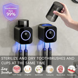 Sterilizzatore per spazzolini da denti a raggi UV (spazzolino non incluso), sistema di asciugatura intelligente con disinfezione UV,