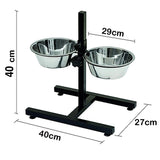 BPS BUENA PET SHOP Ciotola Rialzata Regolabile per Cani
