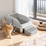 Lettiera per Gatti Feandrea in Acciaio Inox | 62x42x30cm