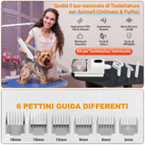 Kit aspirapolvere 8 in 1 per la toelettatura di animali domestici,