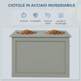 Ciotola rialzata per cani, con 2 ciotole in acciaio inox, supporto rialzato per una postura e una digestione migliori
