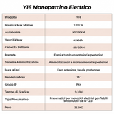 Monopattino elettrico Y16 City Grocery da 1200 W, 48 V, 20 Ah