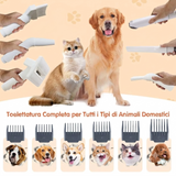 Kit aspirapolvere 8 in 1 per la toelettatura di animali domestici,