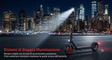 Monopattino elettrico da 350W, velocità massima 19 km/h, cambio a 3 velocità, autonomia 32 km,