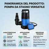 Pompa sommergibile da 400 W, portata 6000 l/h, per acqua pulita/sporca, ideale per giardino e drenaggio di scantinati.