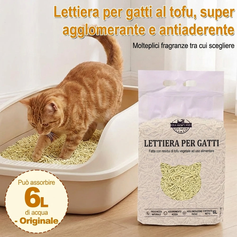 Lettiera per Gatti al Tofu 2kg - Biodegradabile e Smaltibile