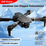 Drone E88 con doppia fotocamera, WiFi FPV, doppio quadricottero RC pieghevole
