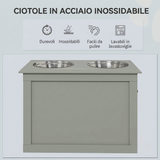 Ciotola rialzata per cani, con 2 ciotole in acciaio inox, supporto rialzato per una postura e una digestione migliori