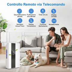Deumidificatore elettrico da 2200 ml, adatto per ambienti fino a 30 m².