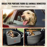 Seggiolino auto per cani, per cani di piccola e media taglia fino a 25 kg, grigio
