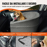 Seggiolino auto per cani, per cani di piccola e media taglia fino a 25 kg, grigio
