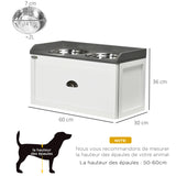 Ciotola rialzata per cani e gatti PawHut - Contenitore 2 in 1