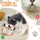 Set 3 Ciotole Rialzate per Cani e Gatti con Supporto in Legno