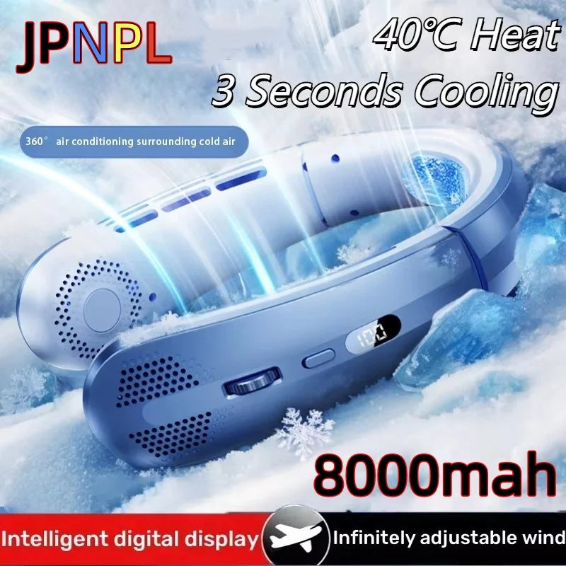 Ventilatore elettrico da collo portatile senza pale da 8000 mAh,