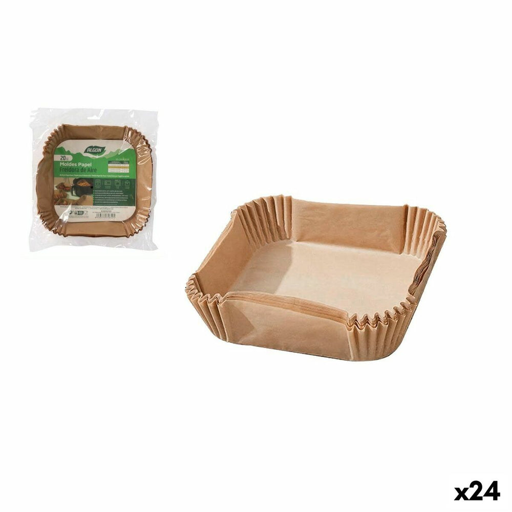 Carta per friggitrice ad aria Algon 24 cm Friggitrice senza Olio (24 Unità)