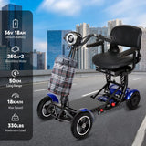 Scooter elettrico a 4 ruote con doppio motore da 500 W, batteria al litio da 36 V 18 Ah, leggero, pieghevole, autonomia di 50 km.