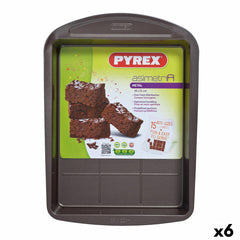 Stampo Rettangolare Pyrex Asimetria Nero Metallo 28 x 22 cm Rettangolare (6 Unità)