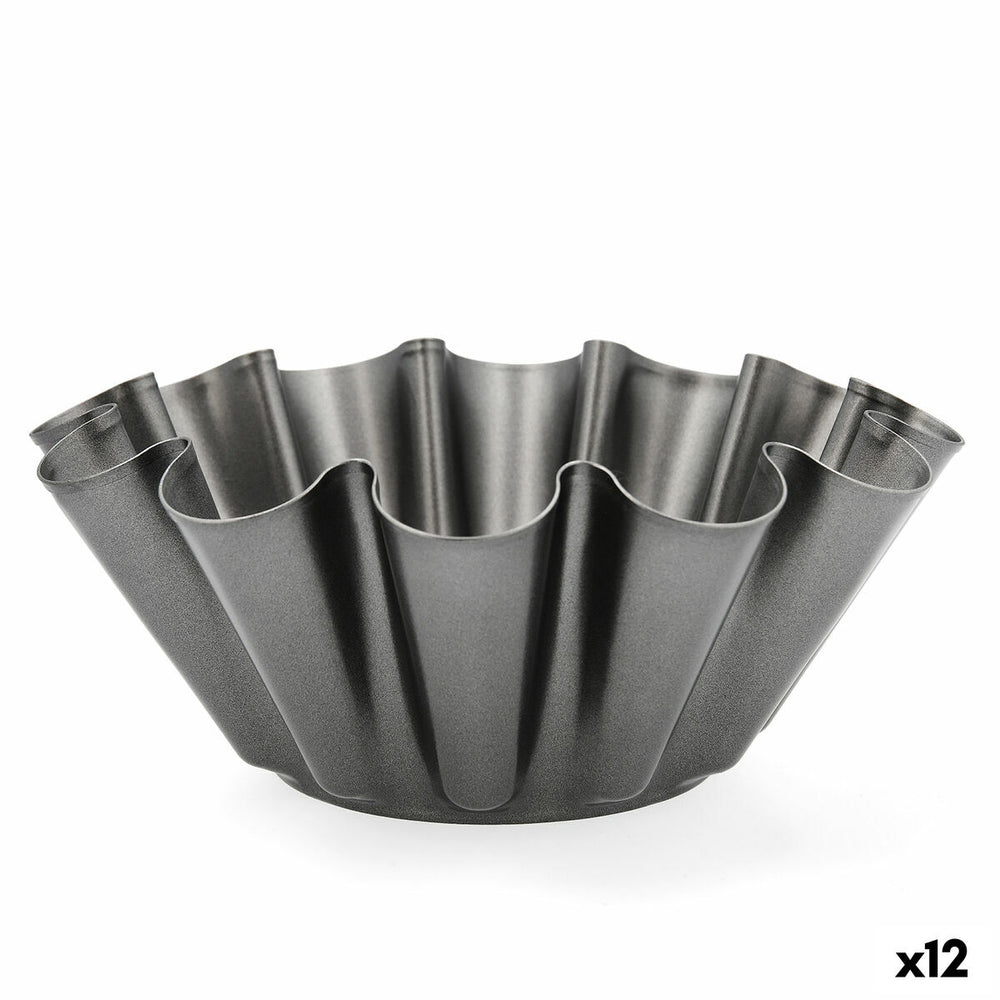 Stampo per Budino Quid Sweet Grey Nero Metallo 23 x 9 cm (12 Unità)