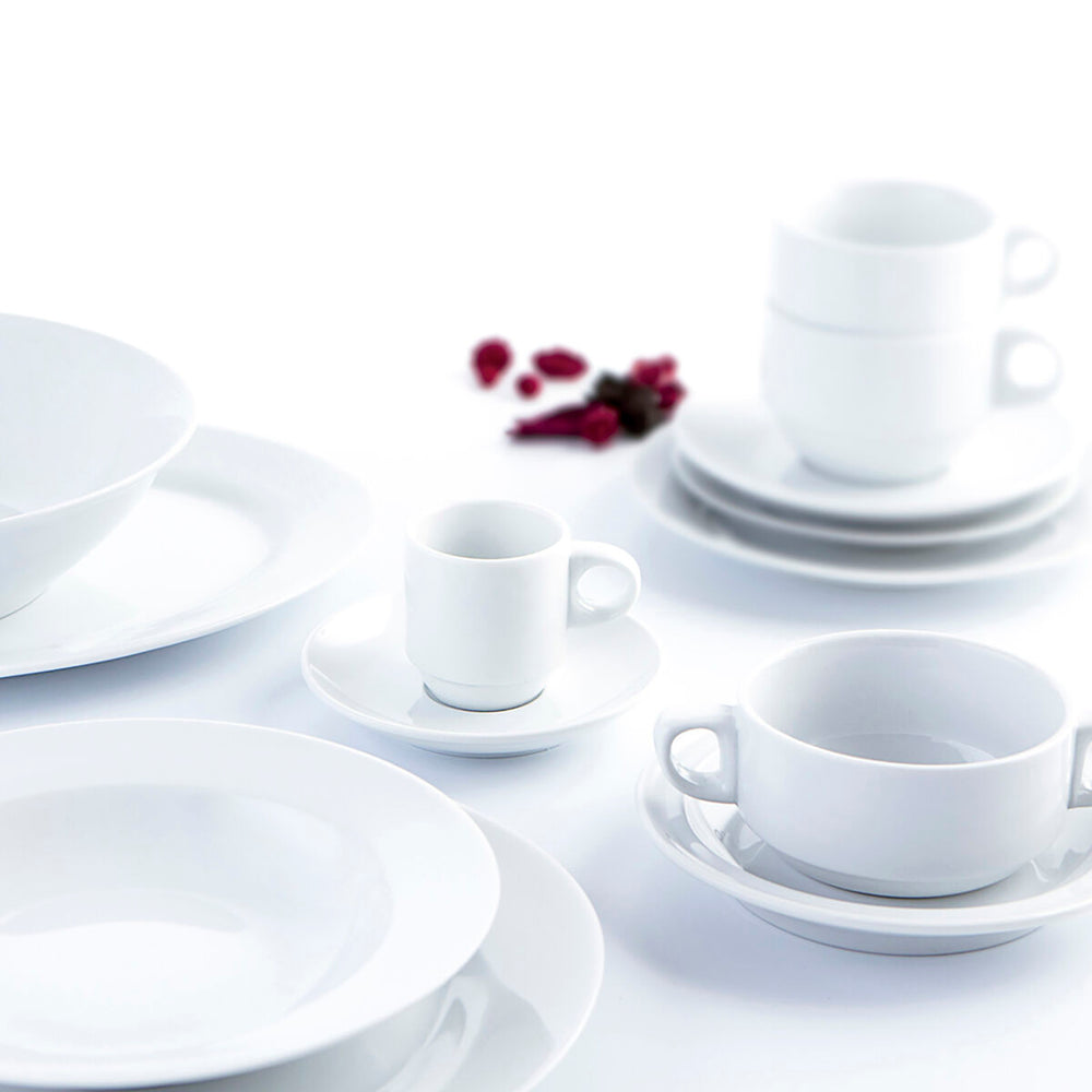Set di Tazze da Caffè Quid Basic Bianco Ceramica 80 ml (12 Unità)