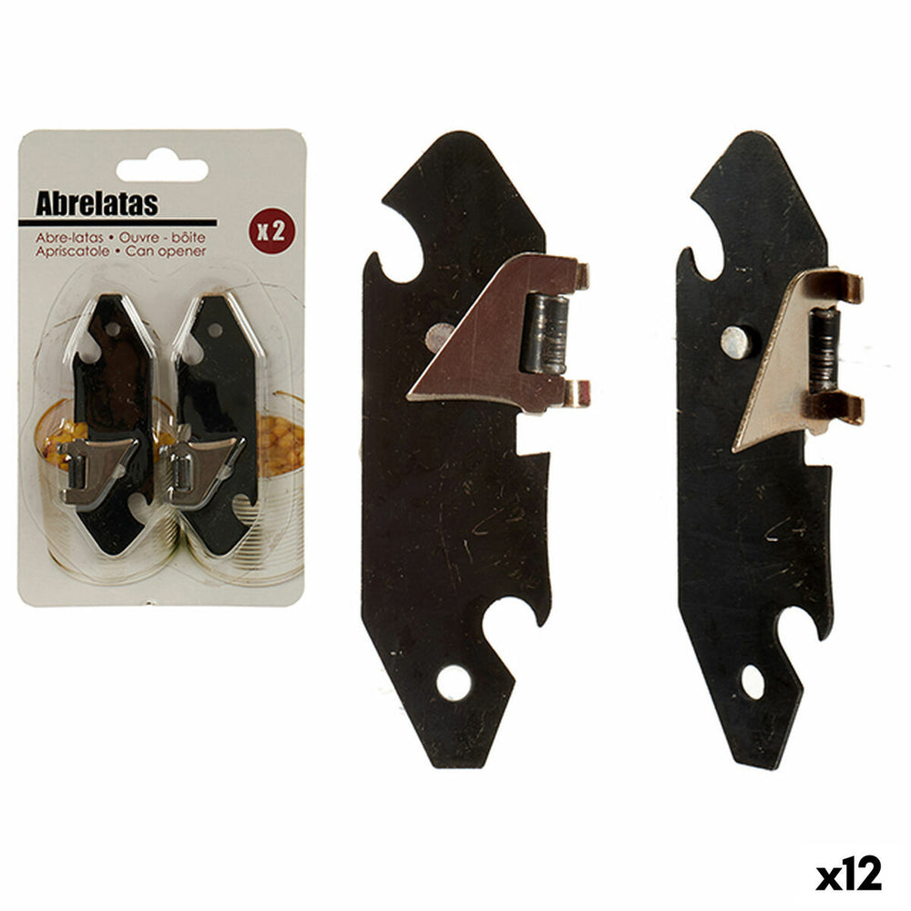 Apriscatole Nero Argentato 1 x 15 x 9 cm 9 x 15 x 1,5 cm (12 Unità)