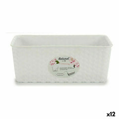 Vaso rettangolare da Balcone Stefanplast Bianco Plastica 13 x 11 x 28,5 cm 29 x 11 x 12,5 cm (12 Unità)