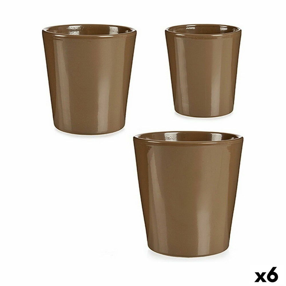 Set of pots Ibergarden Taupe Clay 16,5 x 16 x 16,5 cm (6 Units)