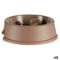 Ciotola ad Alimentazione Lenta per Animali Domestici Mascow Beige Plastica 1,5 L 27 x 7,5 x 27 cm (12 Unità)