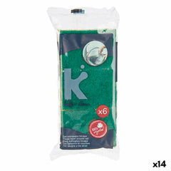 Set di spugne Giallo Verde Cellulosa Fibra abrasiva 9 x 5,5 x 2,5 cm 19,5 x 9 x 4 cm (14 Unità)