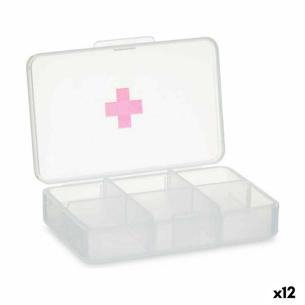 Portapillole con Scompartimenti Berilo Trasparente Plastica 11,5 x 18 x 2,2 cm 9 x 2,5 x 6 cm (12 Unità)