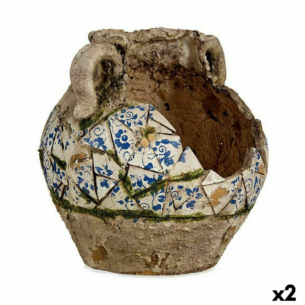 Statua Decorativa da Giardino Ibergarden Poliresina Vaso 28,5 x 28 x 28,5 cm (2 Unità)