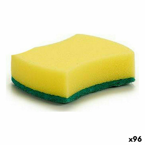 Spugna Giallo Verde Fibra sintetica 10 x 3 x 7,5 cm (96 Unità)