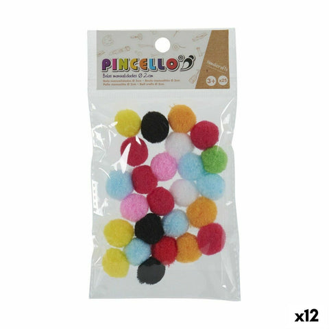 Materiale per Lavori Fai da Te Pincello Palle Multicolore Ø 2 cm 12 Unità