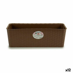 Vaso rettangolare da Balcone Stefanplast Marrone Plastica 18 x 16 x 48,5 cm 49 x 16 x 18 cm (12 Unità)