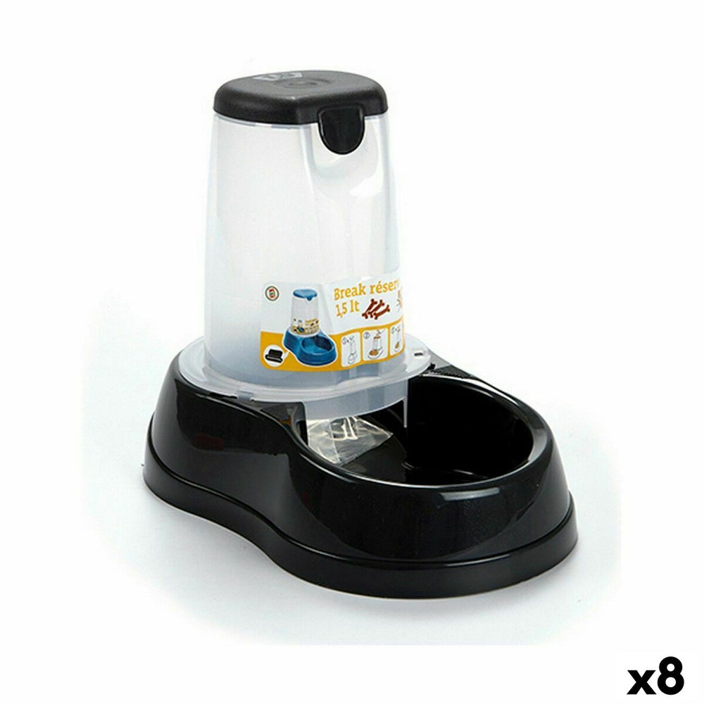 Ciotola per cani Stefanplast Antracite Trasparente Plastica 1,5 L 18,5 x 22,5 x 29 cm (8 Unità)