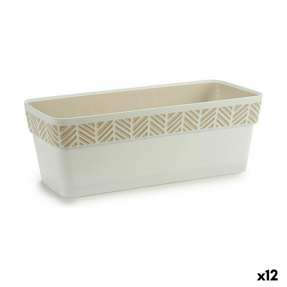 Vaso rettangolare da Balcone Stefanplast Orfeo Bianco Plastica 18,5 x 17 x 49,3 cm (12 Unità)
