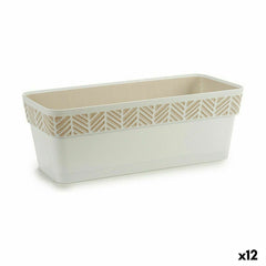 Vaso rettangolare da Balcone Stefanplast Orfeo Bianco Plastica 18,5 x 17 x 49,3 cm (12 Unità)