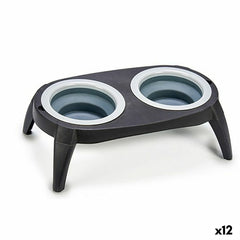 Ciotola per animali domestici Mascow Nero Silicone Plastica Pieghevole 9 x 39 x 9 cm (12 Unità)