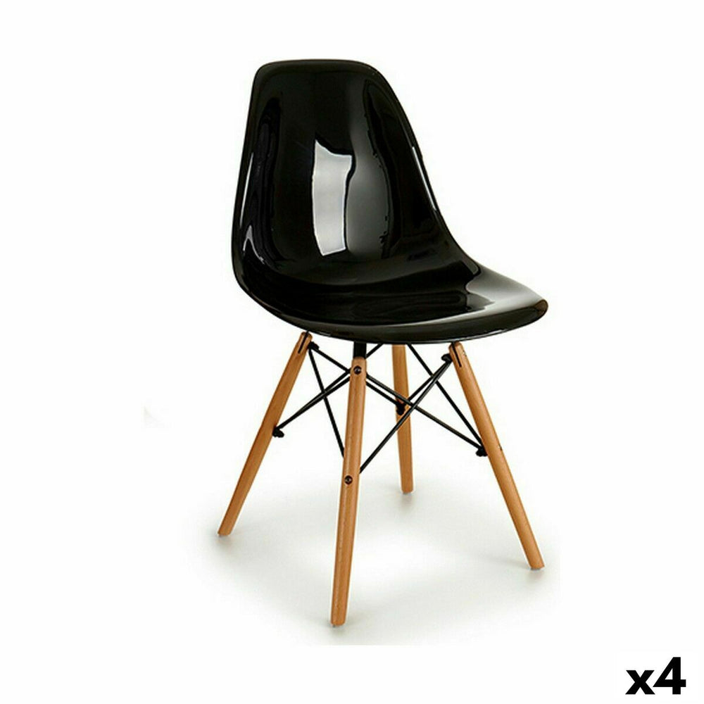 Sedia da Sala da Pranzo Gift Decor Kirk Nero 53 x 82 x 47 cm (4 Unità)