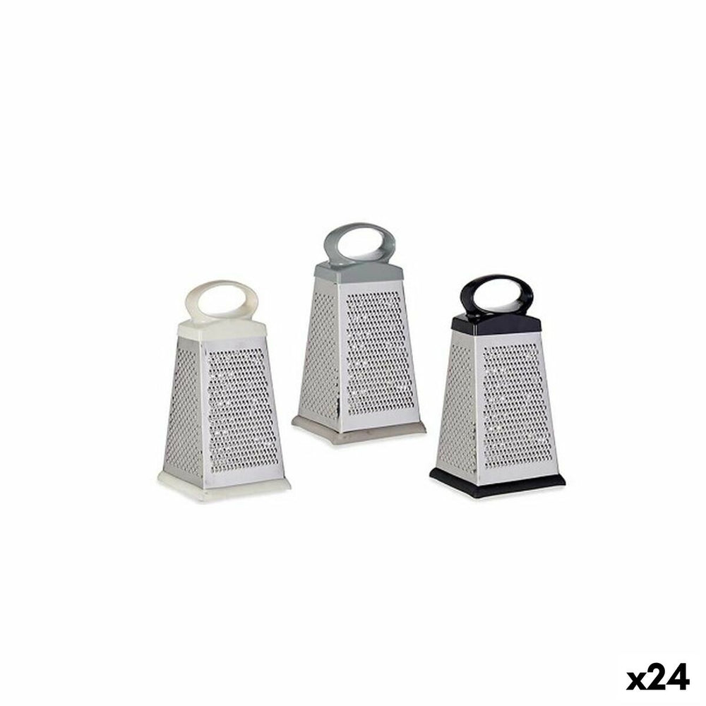 Rallador Kinvara Blanco Negro Gris Plata Goma Acero Inoxidable Plástico 11,5 x 22,5 x 10 cm (24 Unidades)
